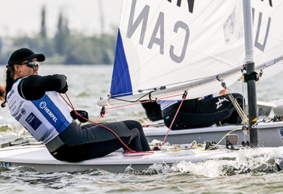 Sarah Douglas the Top Canadian in ILCA 6 at the World Sailing World Cup