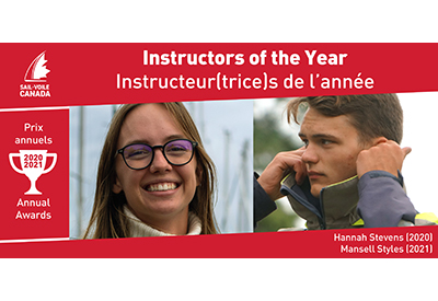 Hannah Stevens and Mansell Styles Named Sail Canada 2020 and 2021 Instructors of the Year