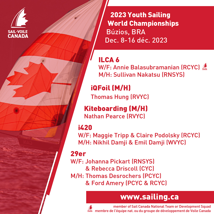 SinC Sail Canada 2023 Youth World Team